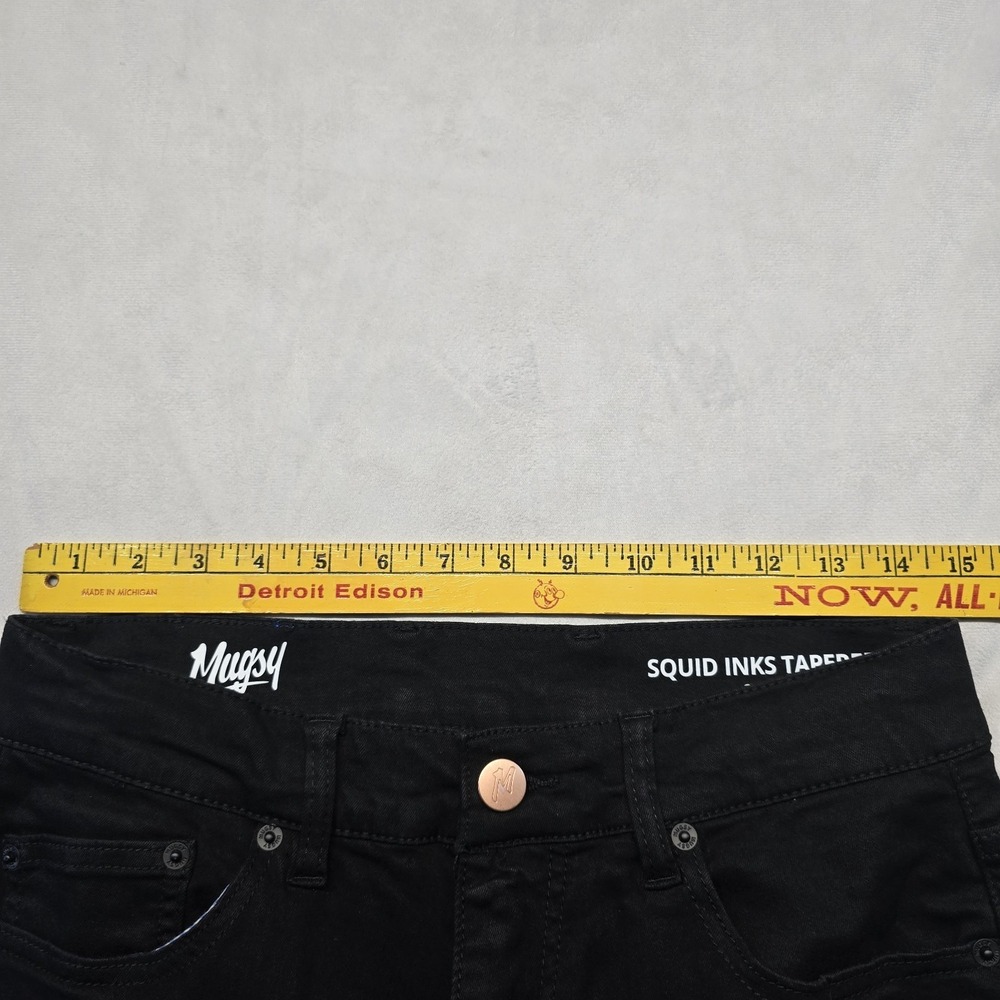 Mugsy Squid Ink Tapered Jeans Men Size 30x28 Actual Fit Black - Picture 3 of 10